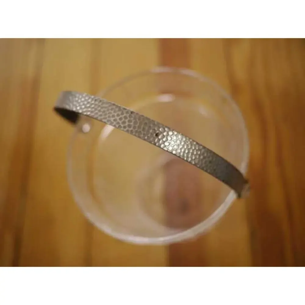 Vintage Mid Century Frosted Pressed Glass Ice Bucket Barrel Design Metal Handle